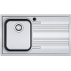 Fregadero sobre encimera FRANKE. SRX-611-86/D FREG. SMART. 101.0501.768. Una cubeta. con escurridor. Inoxidable. acabado acero. Para mueble de 45